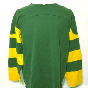 J. Peterman Co Quilted Green Yellow Rugby Mens XL
